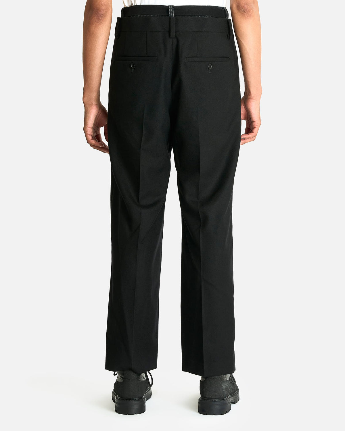Sacai Men's Jeans Wool Flannel x Denim Pants in Black