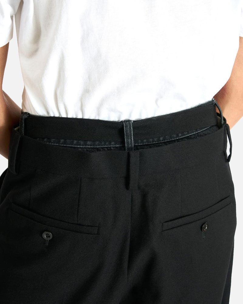 Sacai Men's Jeans Wool Flannel x Denim Pants in Black