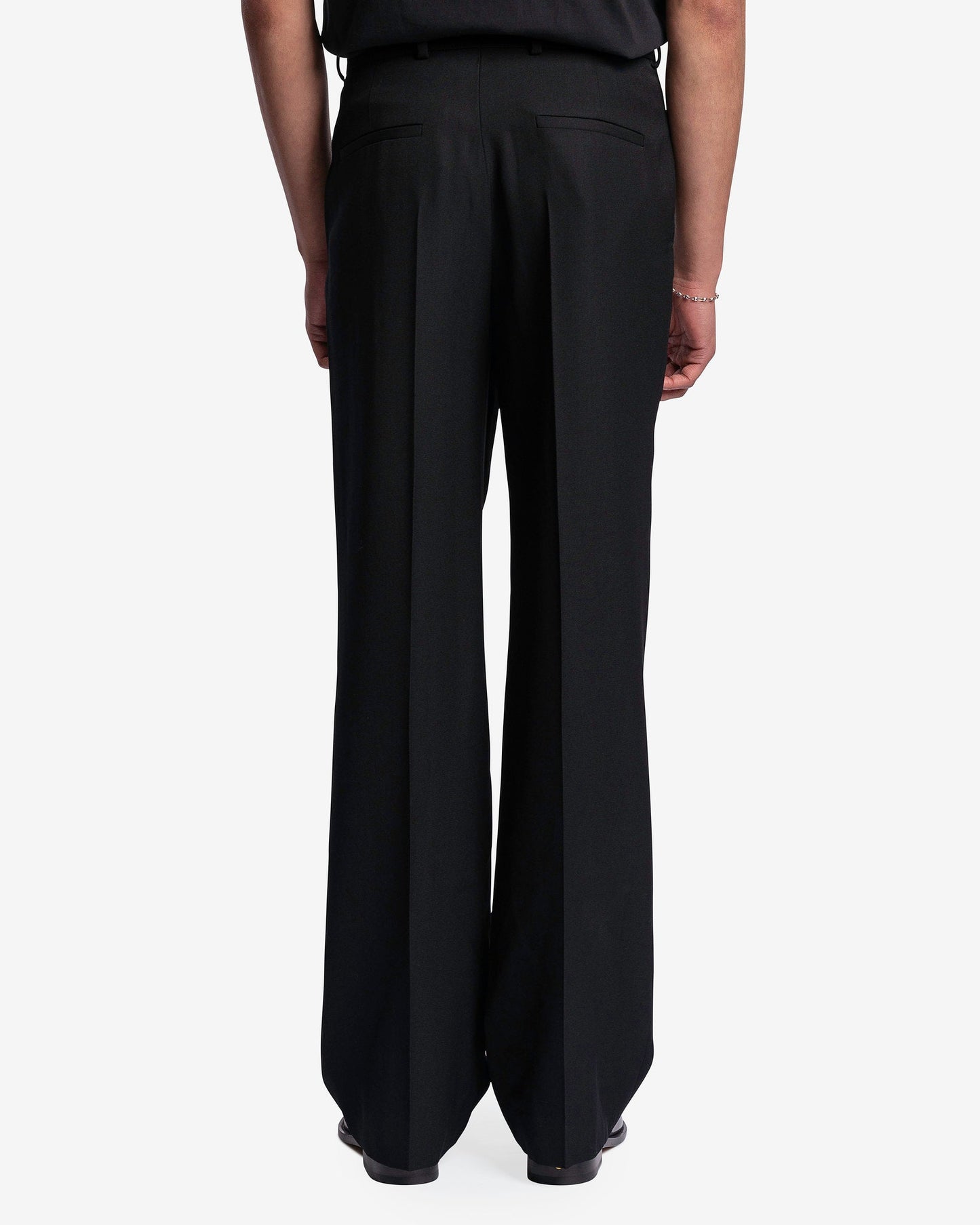 Casablanca Men's Pants Wool Gabardine Flare Trousers in Black