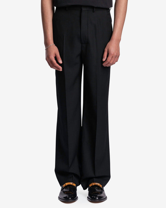 Casablanca Men's Pants Wool Gabardine Flare Trousers in Black