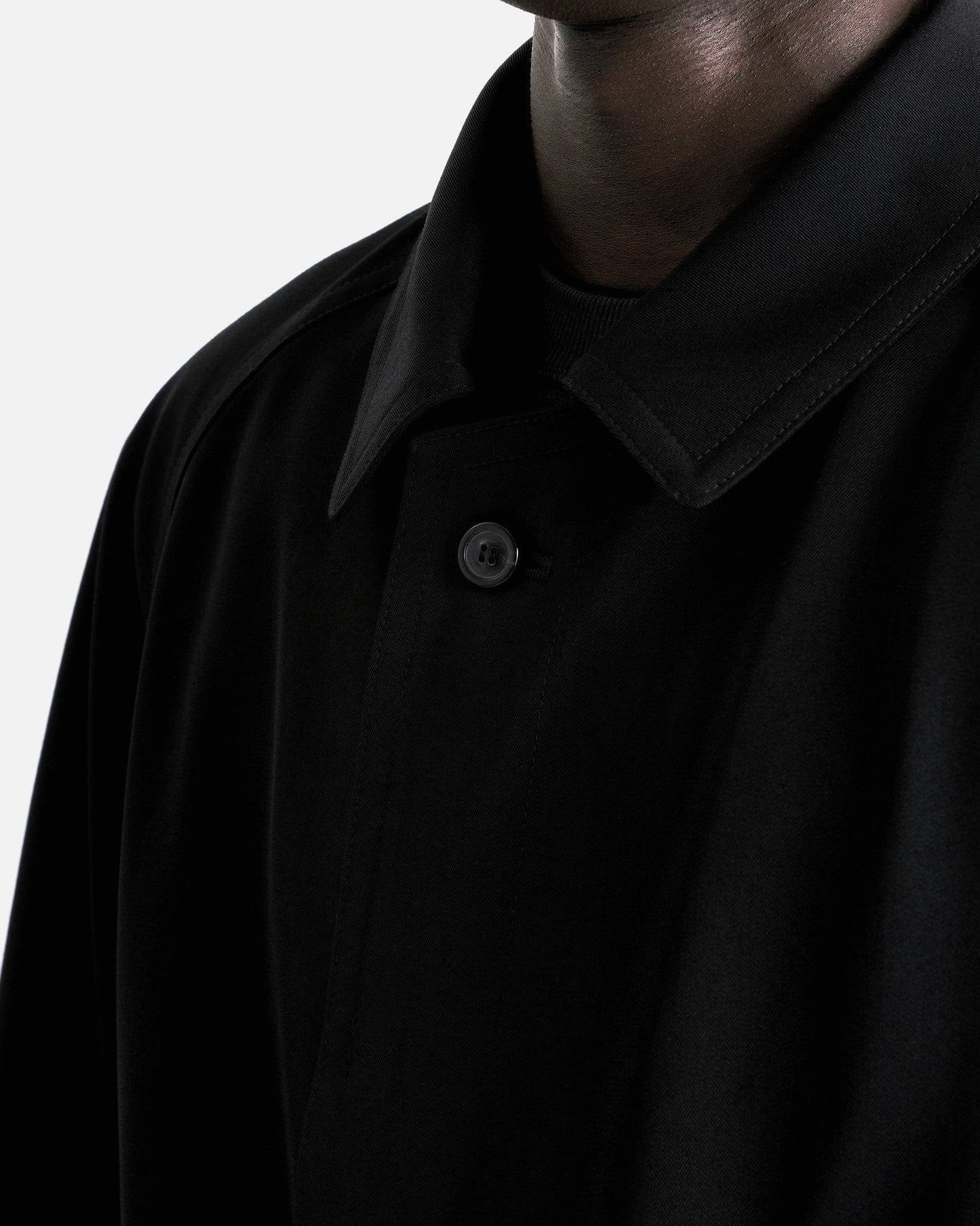 Maison Margiela Men's Jackets Wool Gabardine Trench Coat in Black