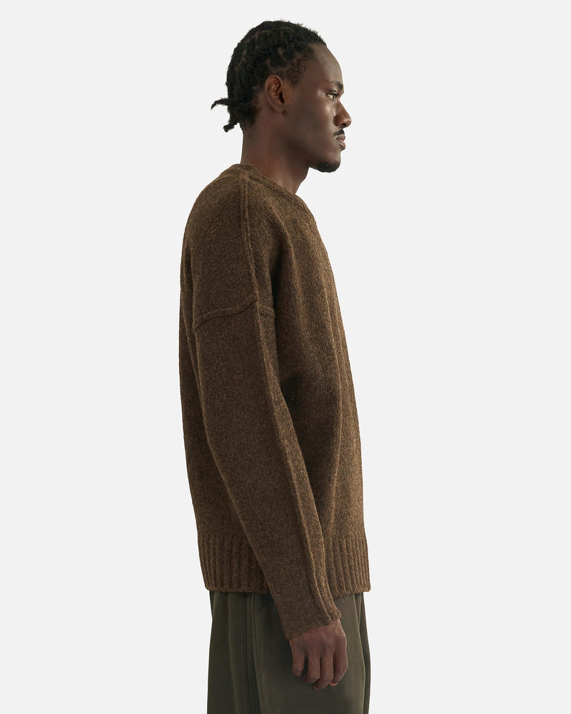 Seventh Men's Knitwear Wool Knit Crewneck in Chestnut Grain