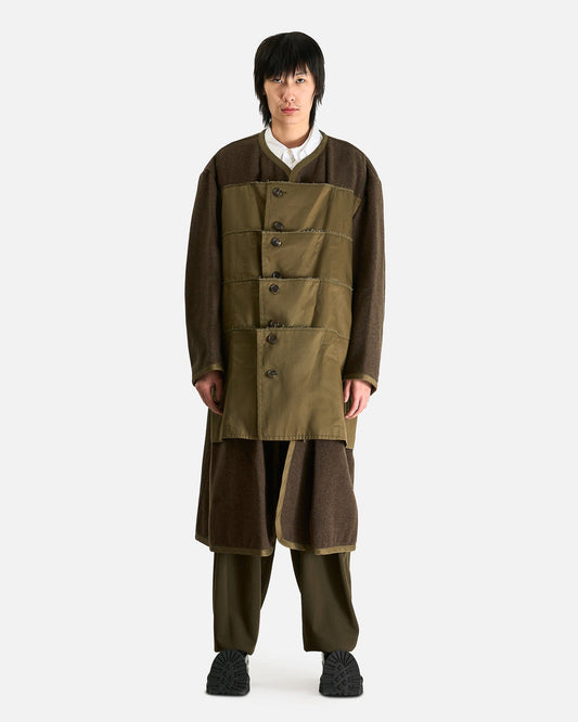 Comme des Garcons HOMME PLUS Men's Coat Wool Liner Coat in Khaki