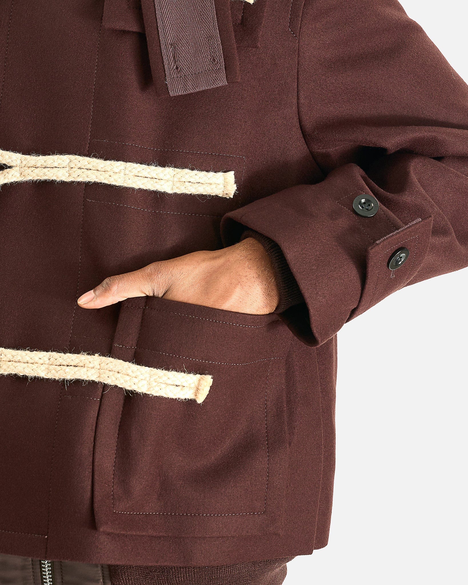 Sacai Men's Jackets Wool Melton Blouson in Brown