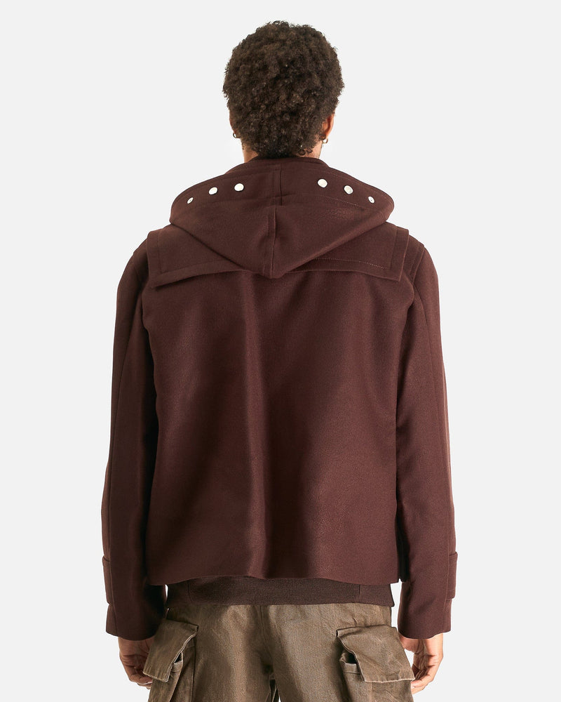 Sacai Men's Jackets Wool Melton Blouson in Brown