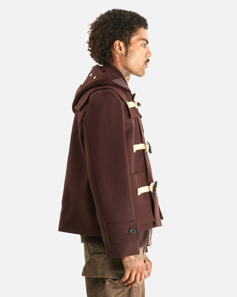 Sacai Men's Jackets Wool Melton Blouson in Brown