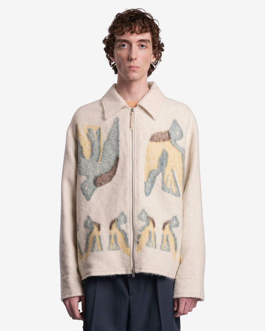 Jil Sander Men's Jackets Wool Mohair Sports Jacket in Blue Fly Catcher