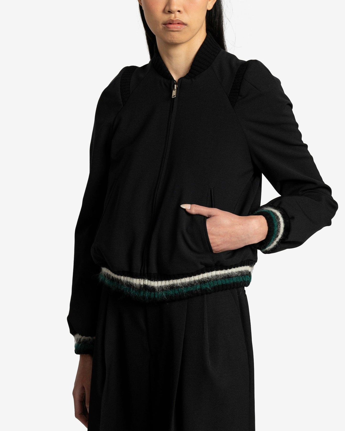 UNDERCOVER Women Jackets Wool Mounting Ribbed Jacket in Black