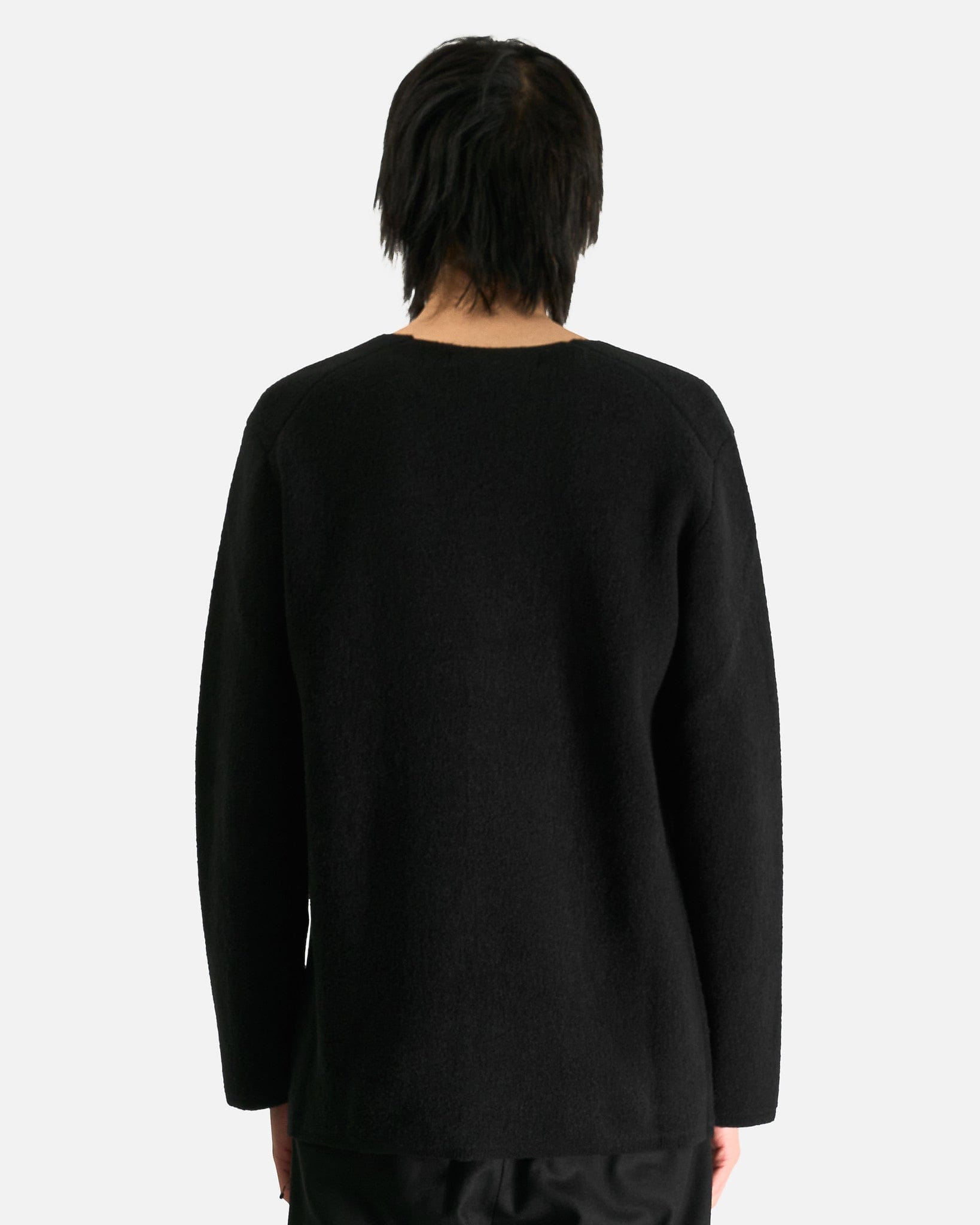 Comme des Garcons HOMME PLUS Men Sweaters Wool Nylon Sweater in Black