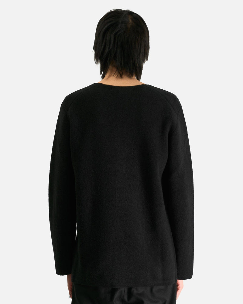 Comme des Garcons HOMME PLUS Men Sweaters Wool Nylon Sweater in Black