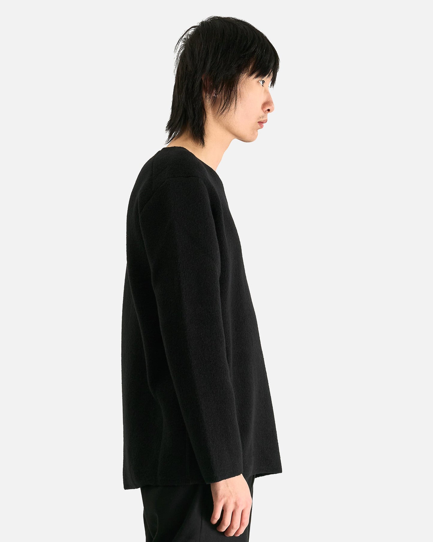 Comme des Garcons HOMME PLUS Men Sweaters Wool Nylon Sweater in Black