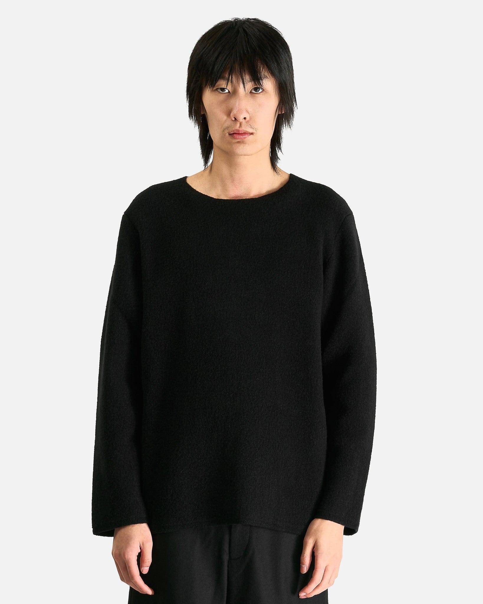 Comme des Garcons HOMME PLUS Men Sweaters Wool Nylon Sweater in Black
