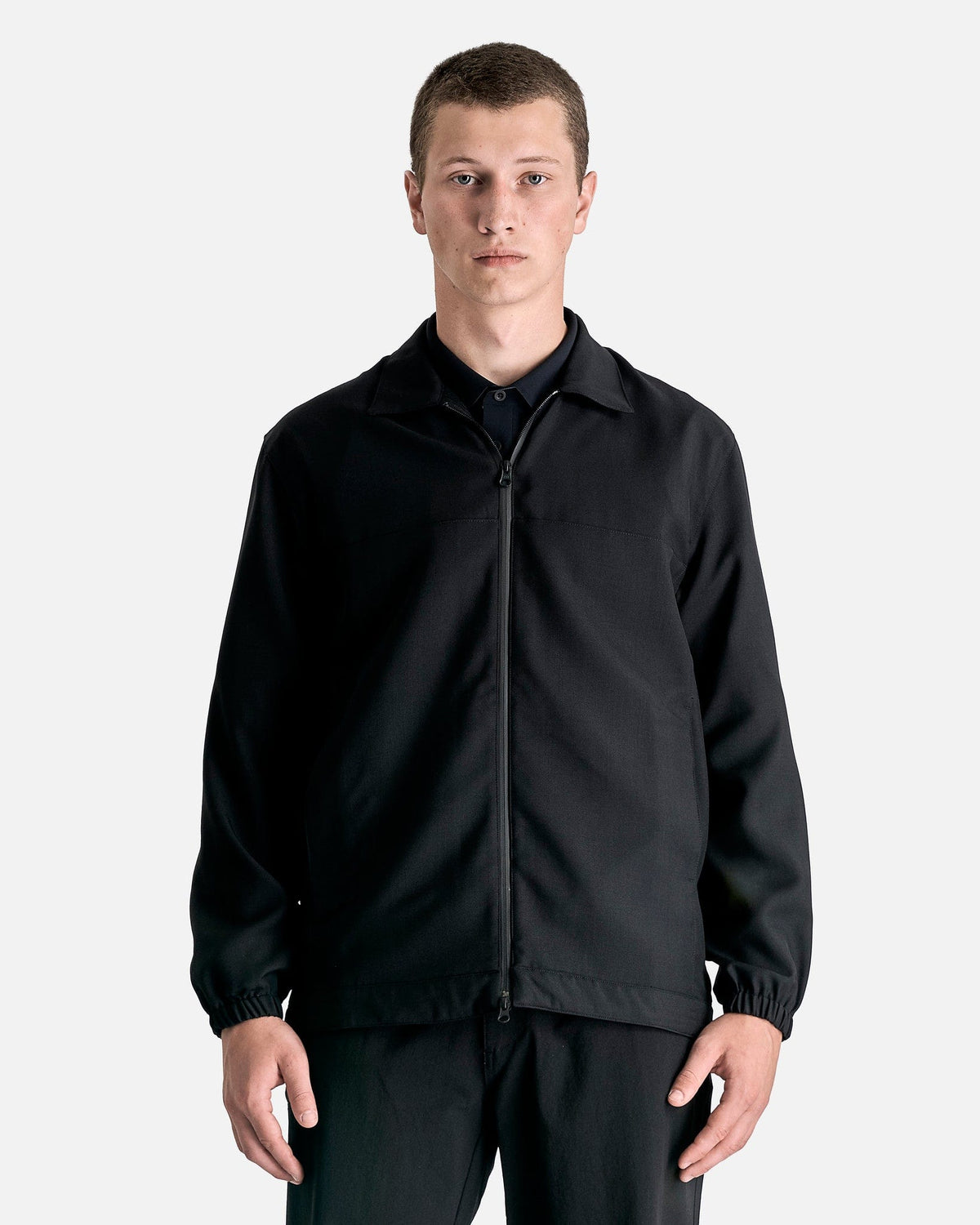 Front Panel Jacket Wool Panelled Jacket in Hard Black – SVRN