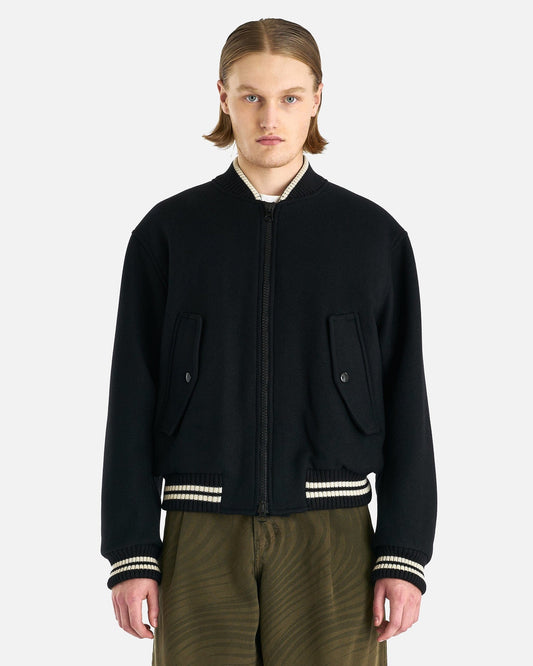 Dries Van Noten Men's Jackets Wool Vellow Jacket in Black