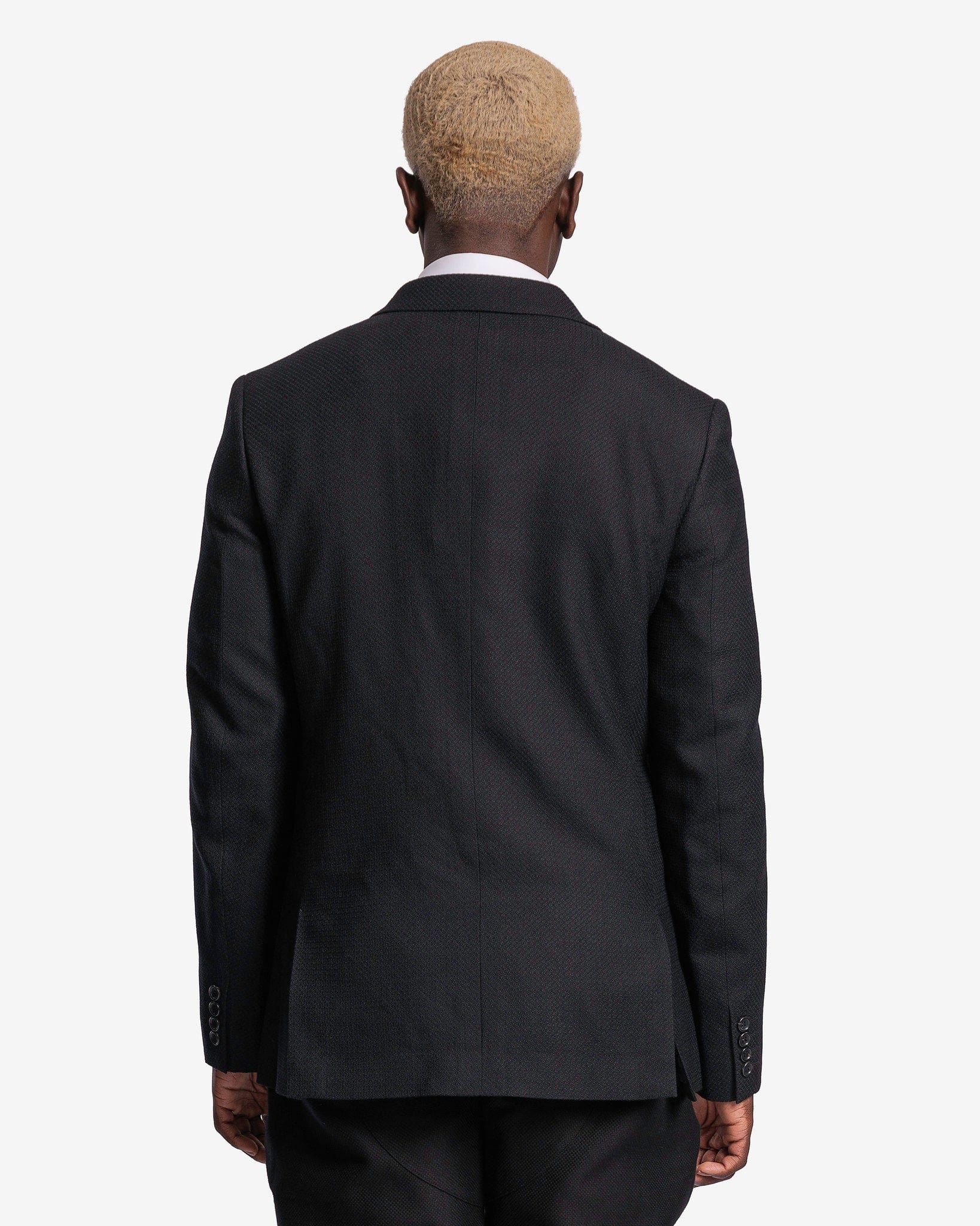 Comme des Garcons Homme Deux Men's Jackets Wool Zipper Detail Blazer Jacket in Black