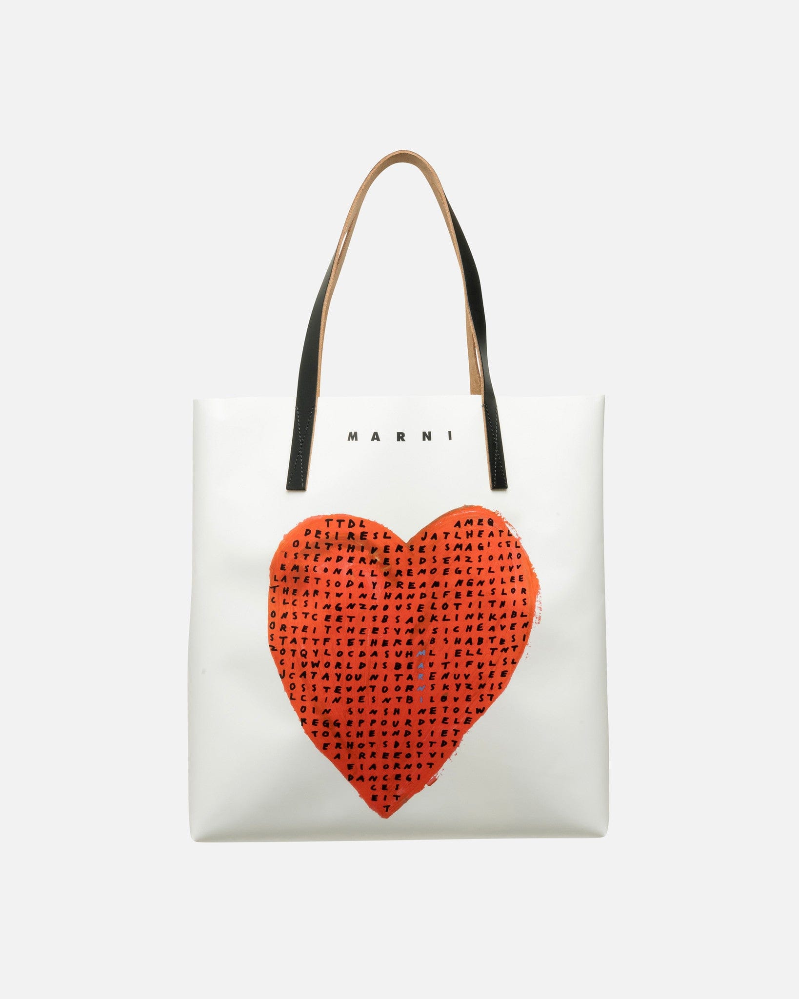 Wordsearch Heart Print Tote Bag in Natural White – SVRN