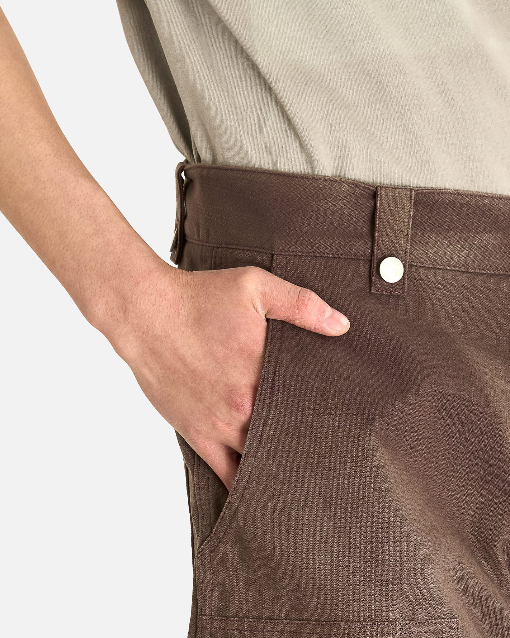 JiyongKim Men's Pants Work Half Trousers in Brown