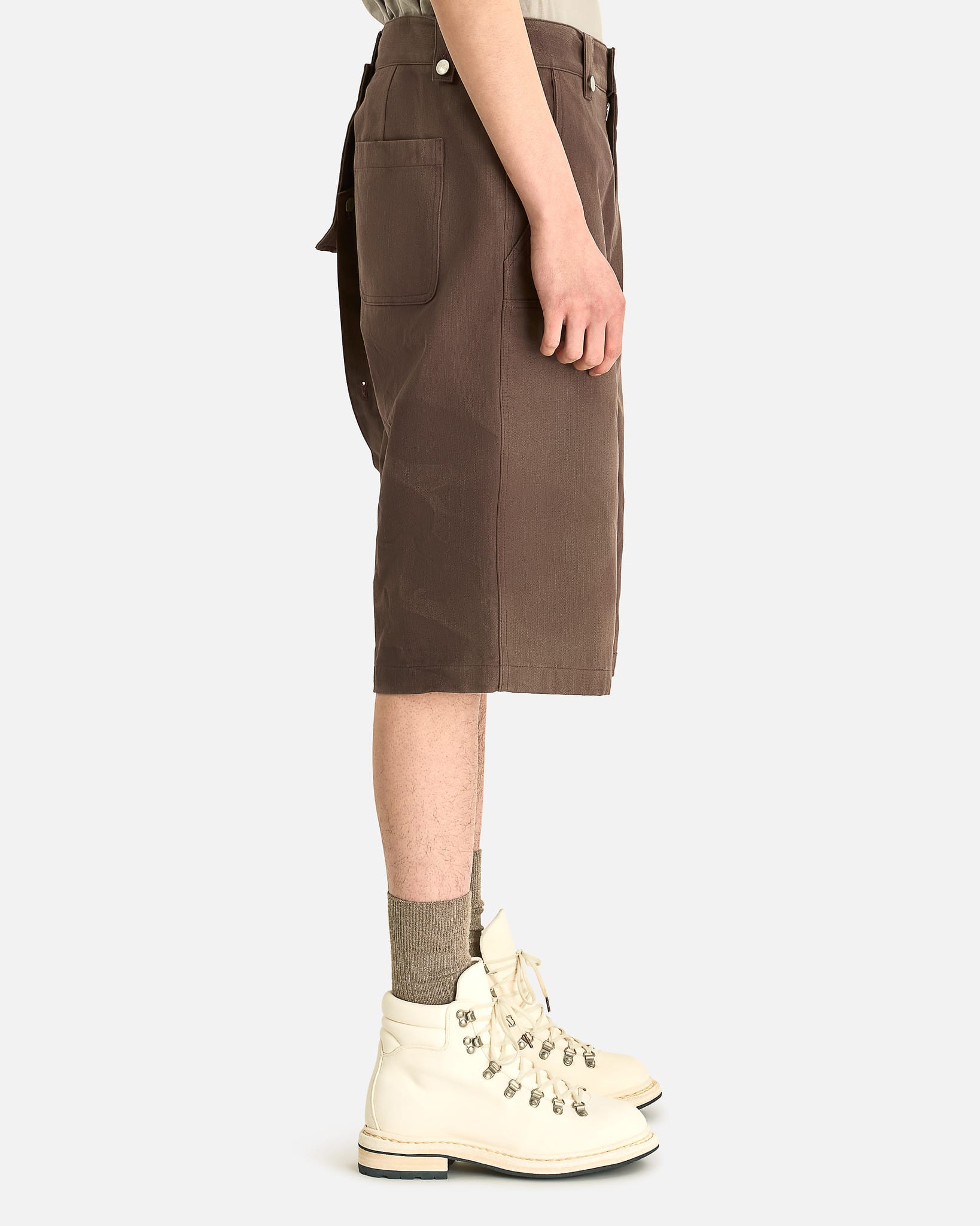 JiyongKim Men's Pants Work Half Trousers in Brown