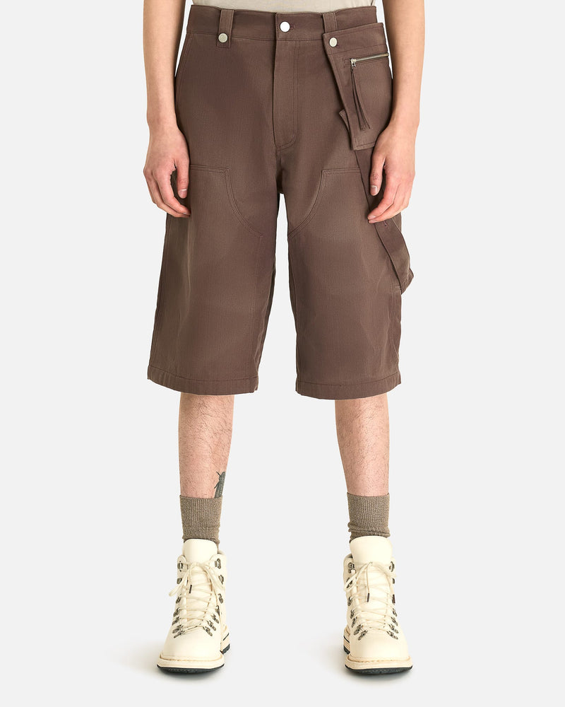 JiyongKim Men's Pants Work Half Trousers in Brown