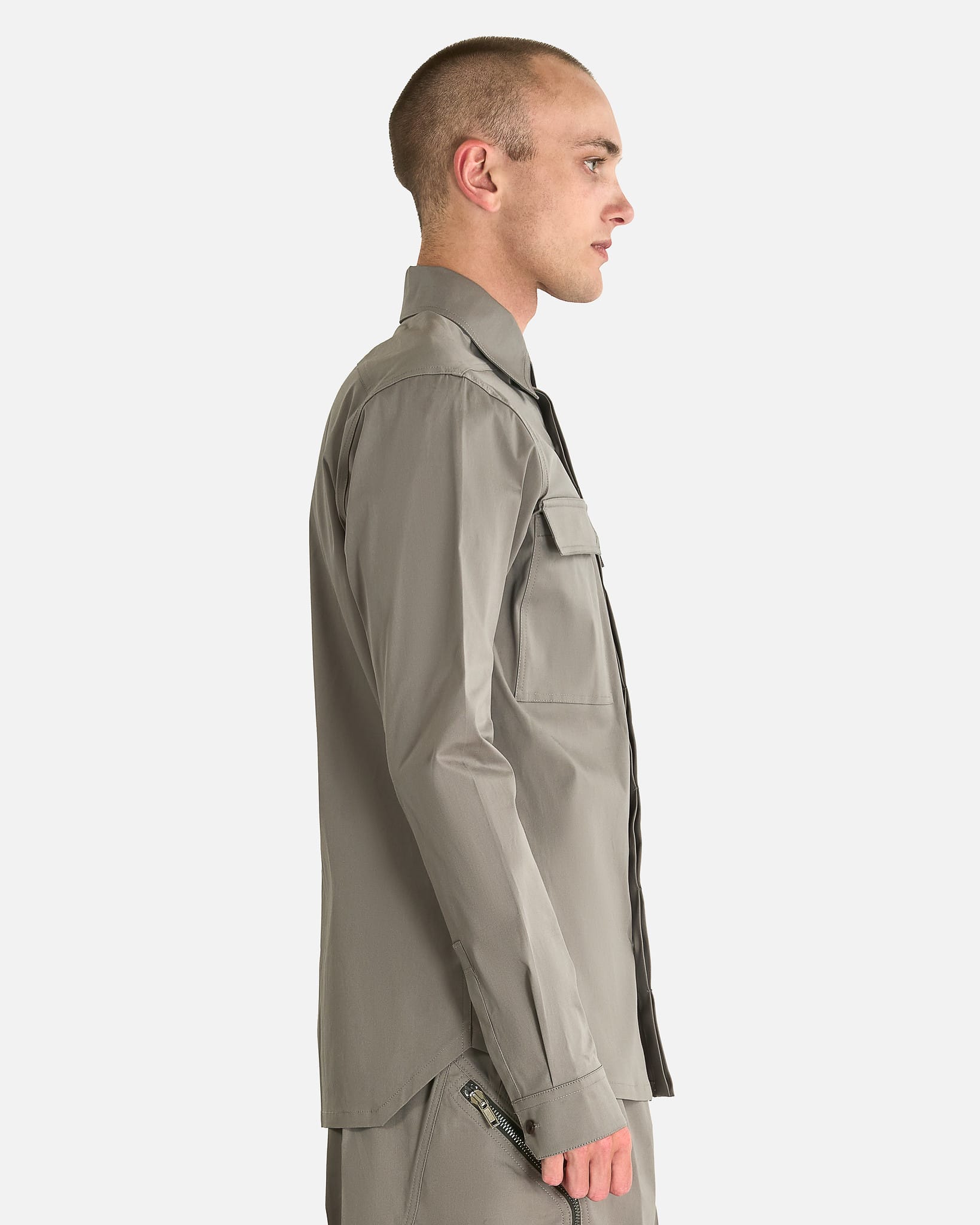 Rick Owens Men's Shirts Work Shirt in Steel