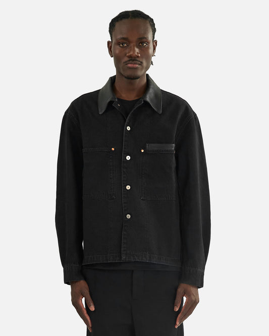 LEMAIRE Men's Shirts Workwear Overshirt in Black
