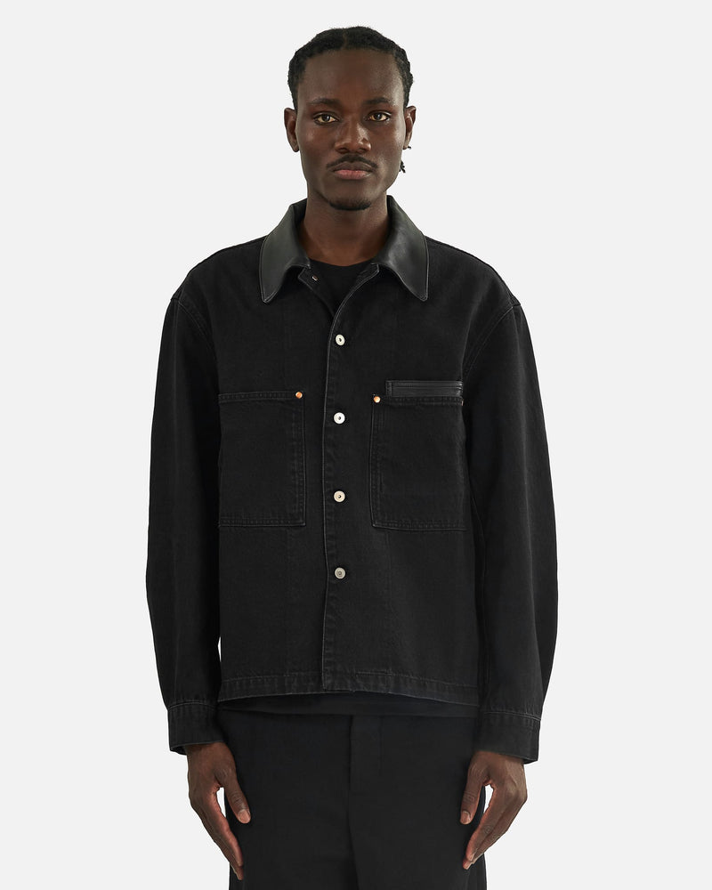 LEMAIRE Men's Shirts Workwear Overshirt in Black