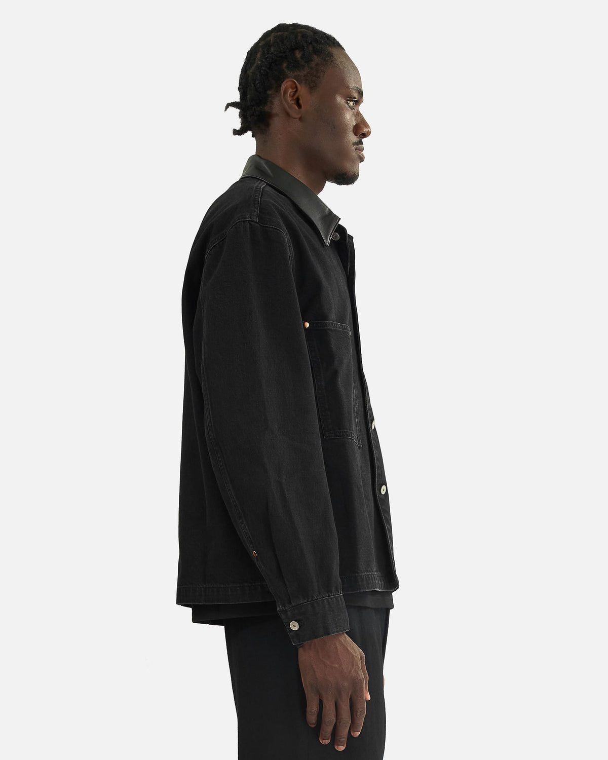 LEMAIRE Men's Shirts Workwear Overshirt in Black