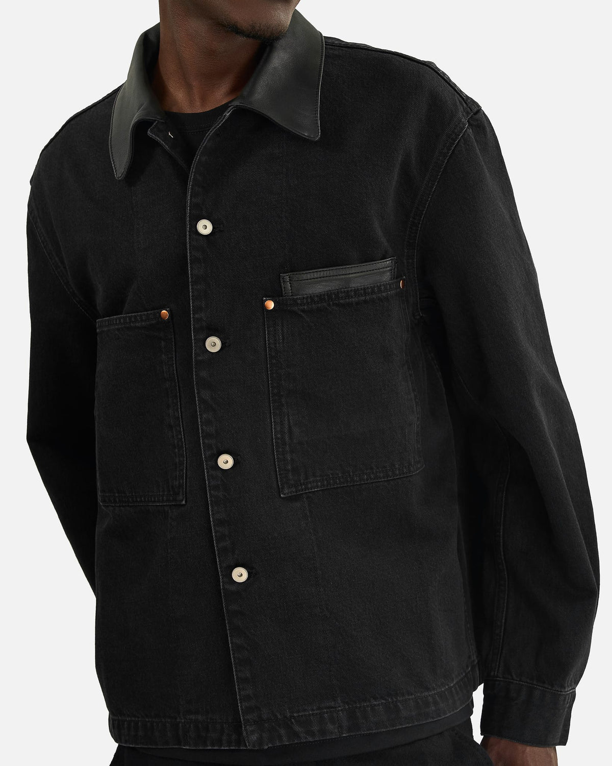 LEMAIRE Men's Shirts Workwear Overshirt in Black