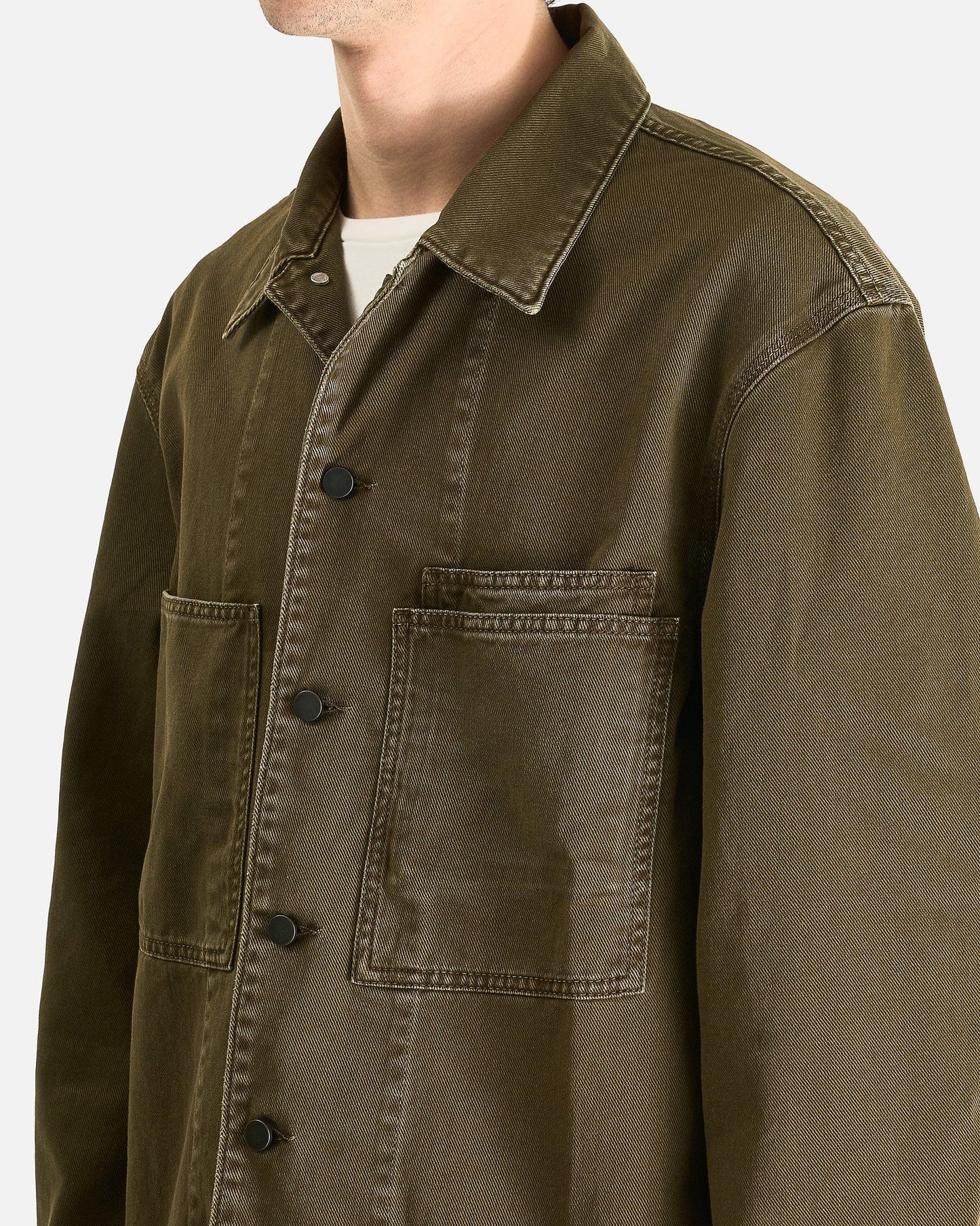 LEMAIRE Men's Shirts Workwear Overshirt in Moss Green