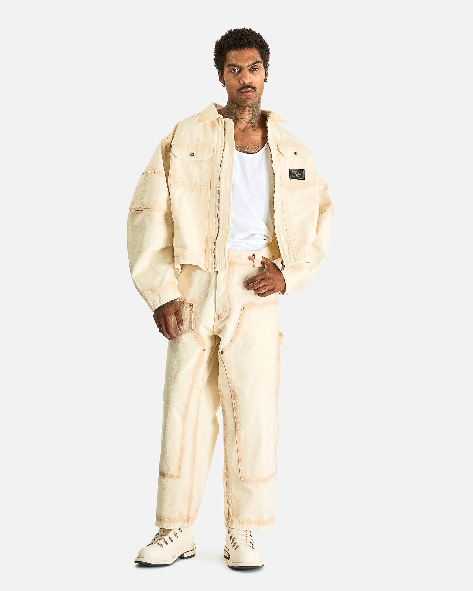 Willy Chavarria Men's Pants Workwear Toluca Pant in White