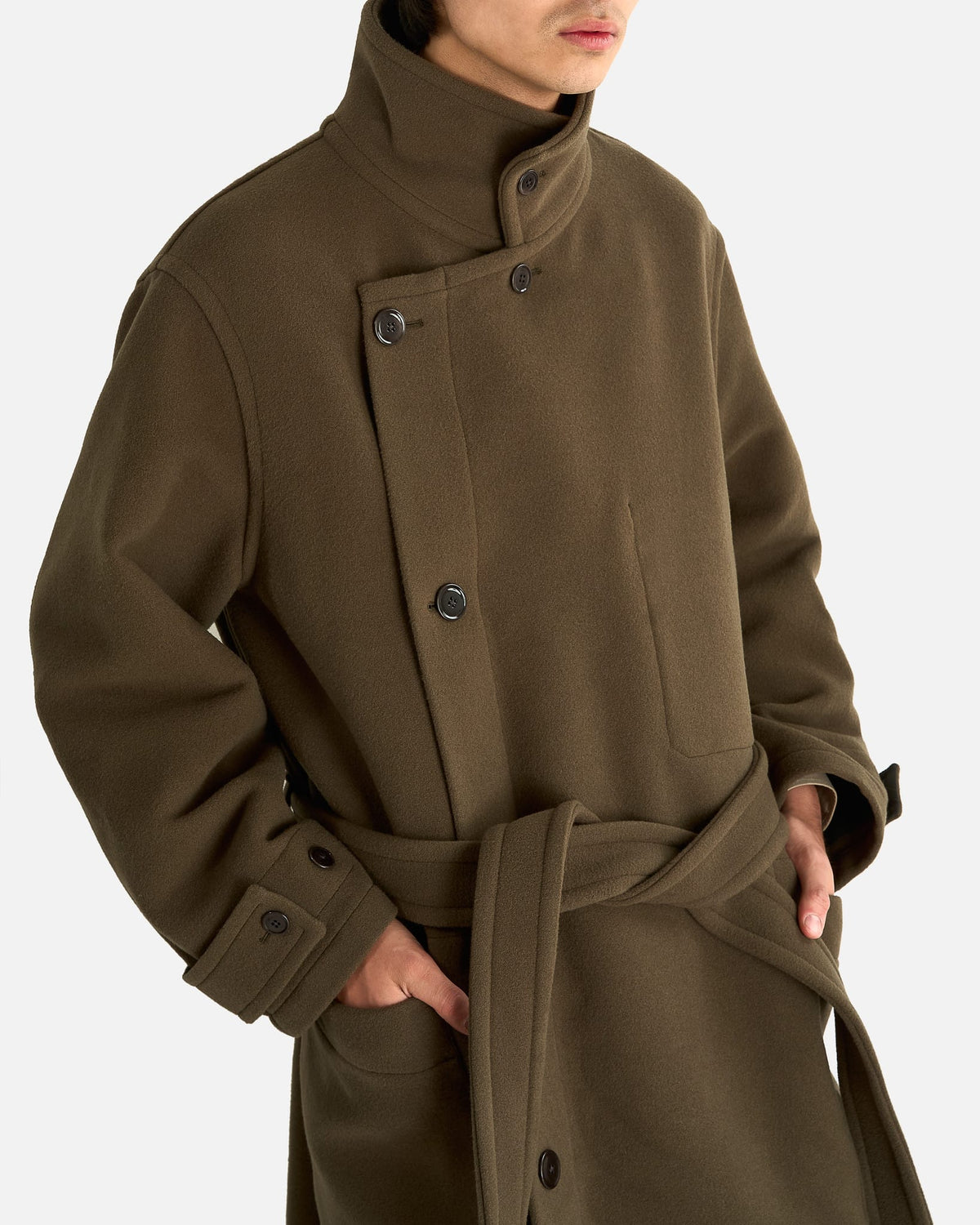 LEMAIRE Men's Coat Wrap Coat in Thyme