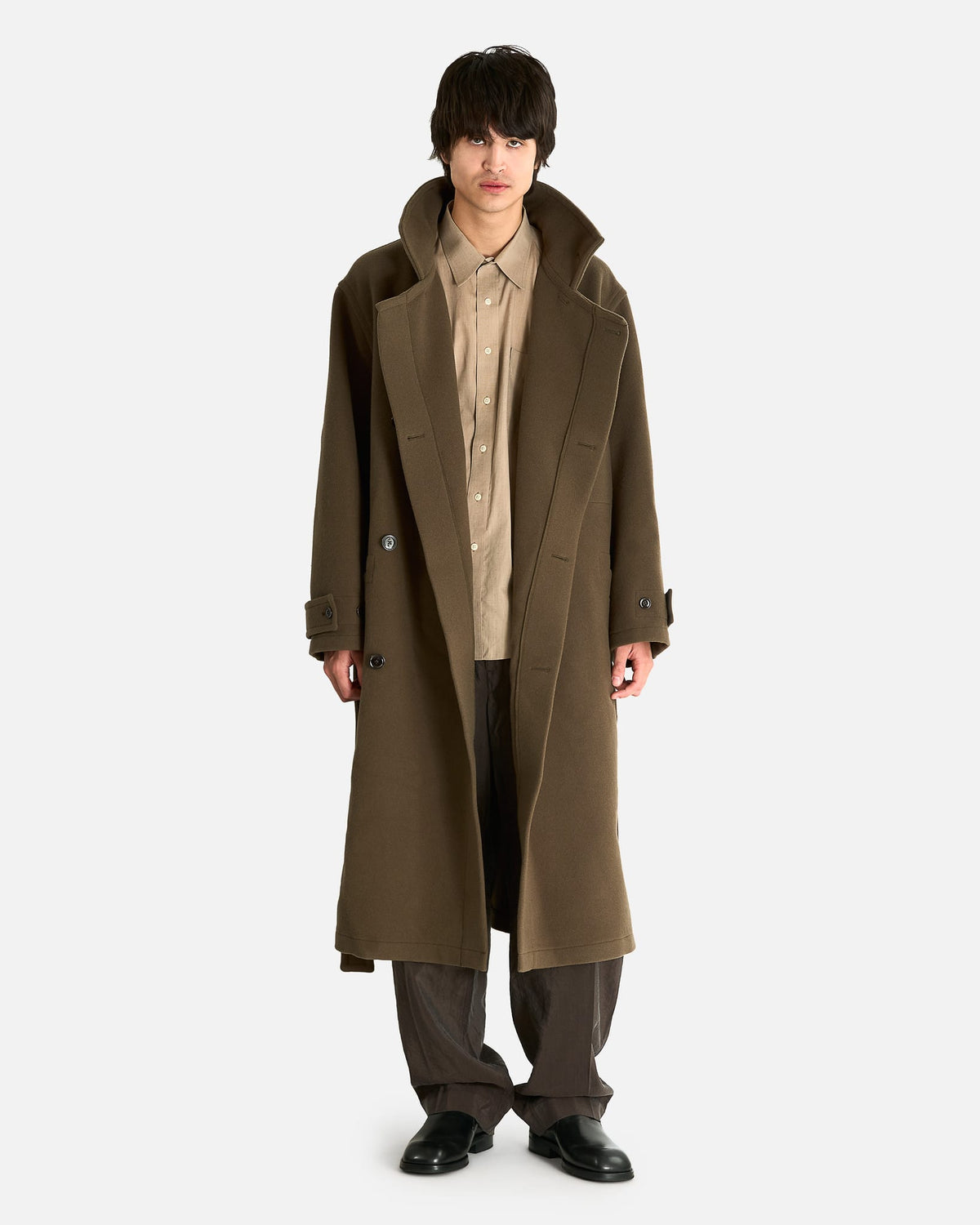 LEMAIRE Men's Coat Wrap Coat in Thyme