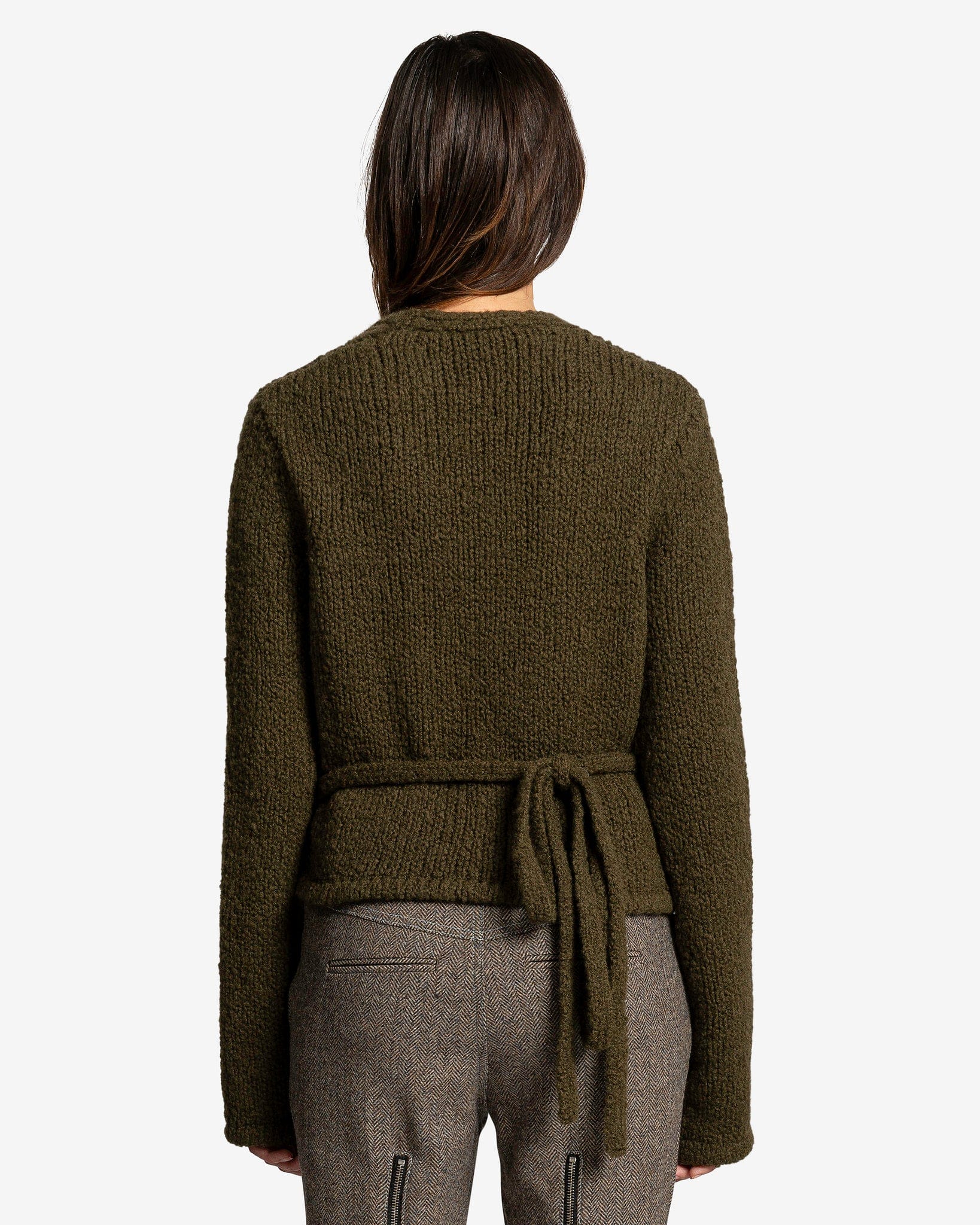 Wrap Knit in Olive Cartoon Wool – SVRN