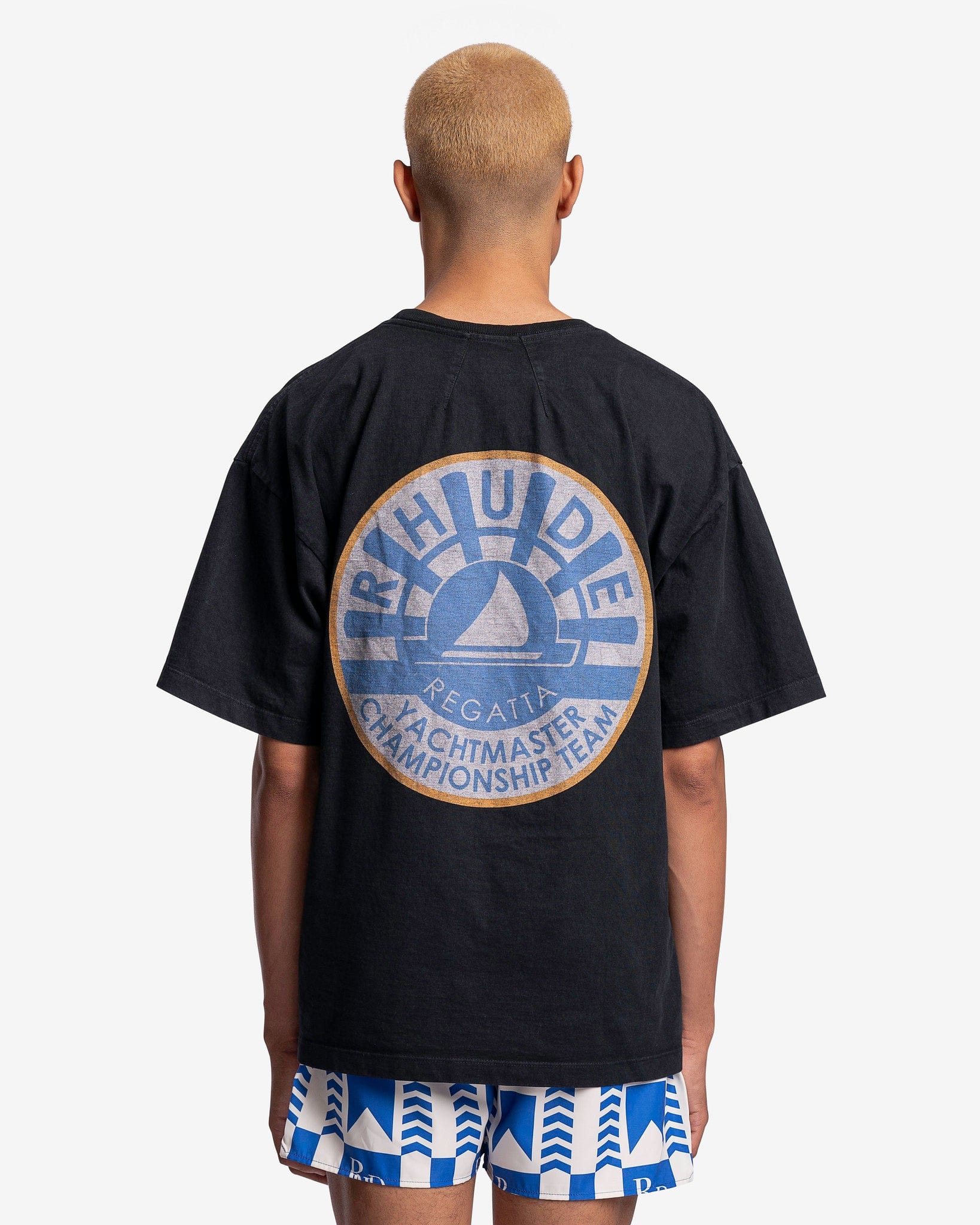 RHUDE / Yacht master short-sleeved T-shirt/M/コットン/ブラック Yachtmaster T-Shirt in Vintage Black – SVRN