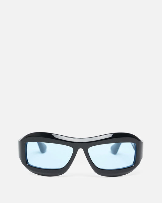 Port Tanger Eyewear O/S Zarin in Black Acetate/Rif Blue Lens