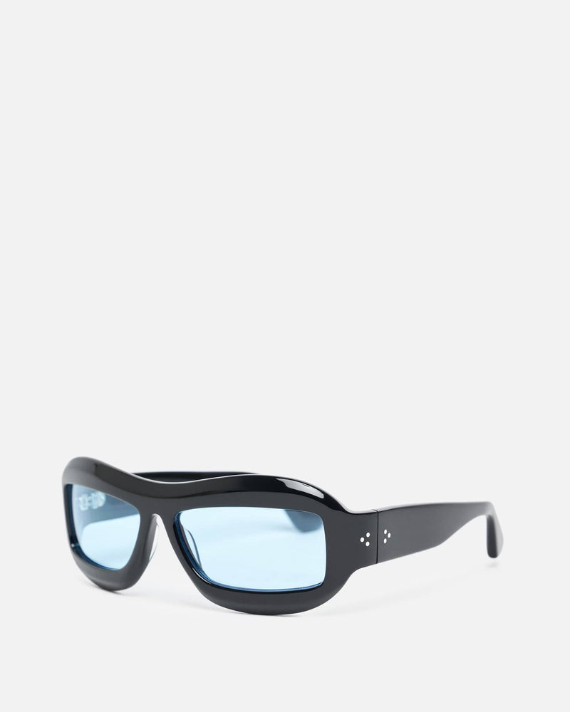 Port Tanger Eyewear O/S Zarin in Black Acetate/Rif Blue Lens