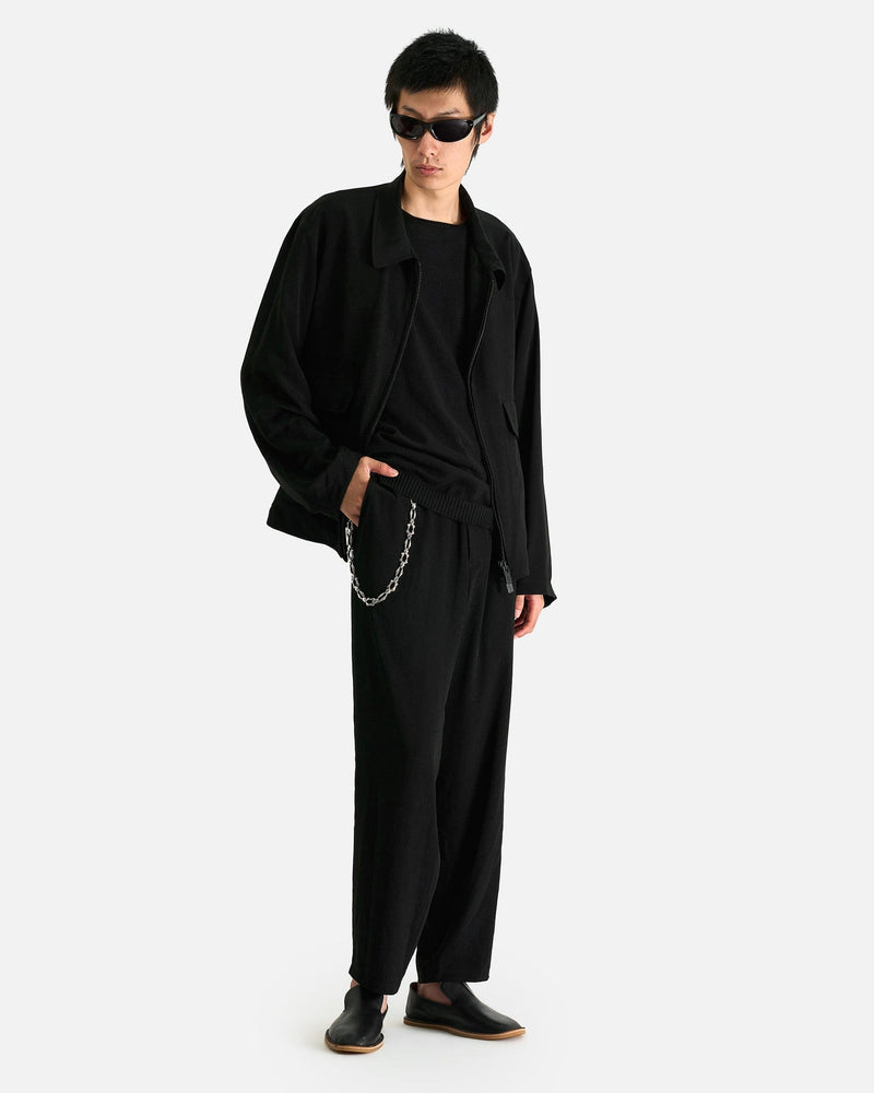 Yohji Yamamoto Pour Homme Men's Shirts Zip Blouse in Black
