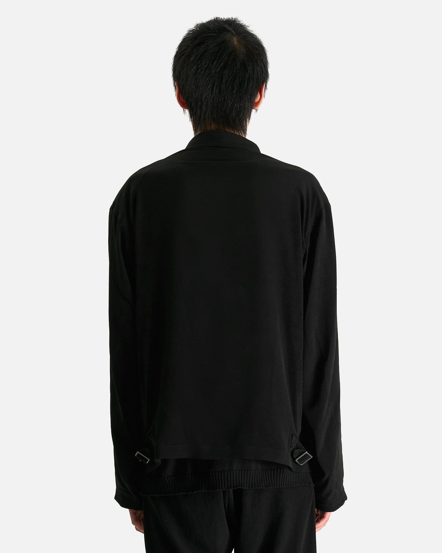 Yohji Yamamoto Pour Homme Men's Shirts Zip Blouse in Black
