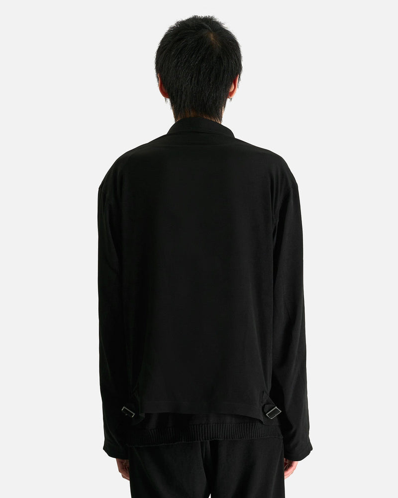 Yohji Yamamoto Pour Homme Men's Shirts Zip Blouse in Black