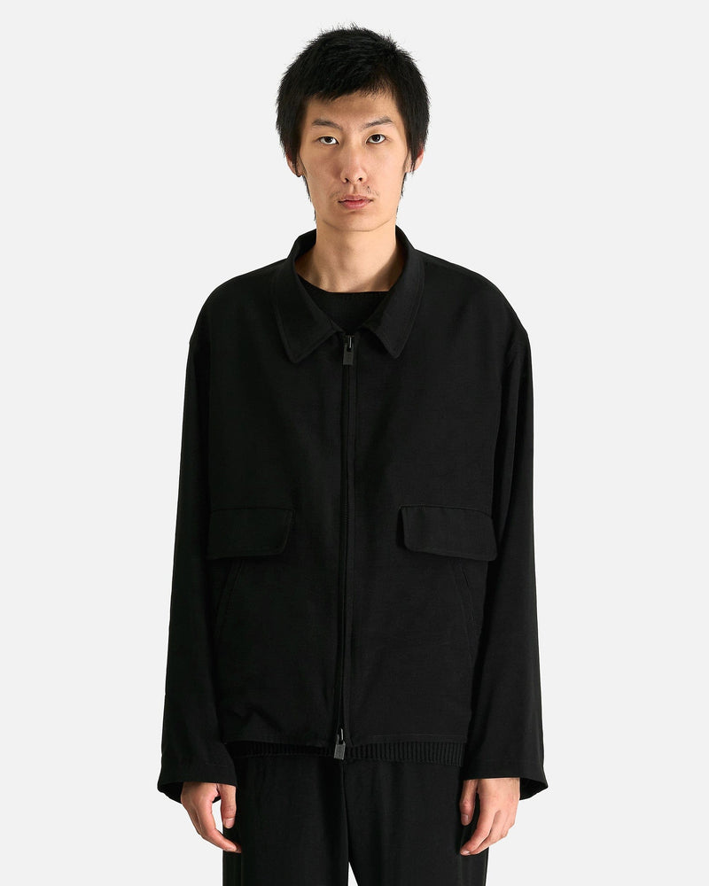 Yohji Yamamoto Pour Homme Men's Shirts Zip Blouse in Black