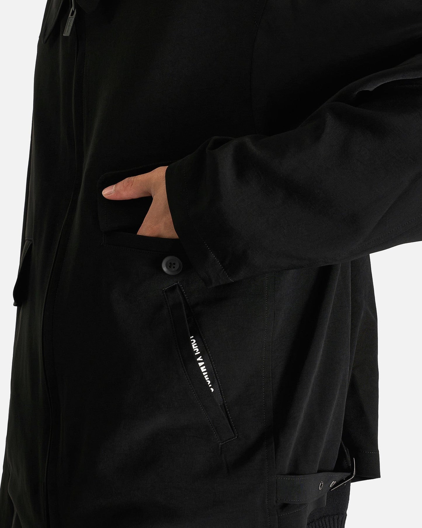 Yohji Yamamoto Pour Homme Men's Shirts Zip Blouse in Black