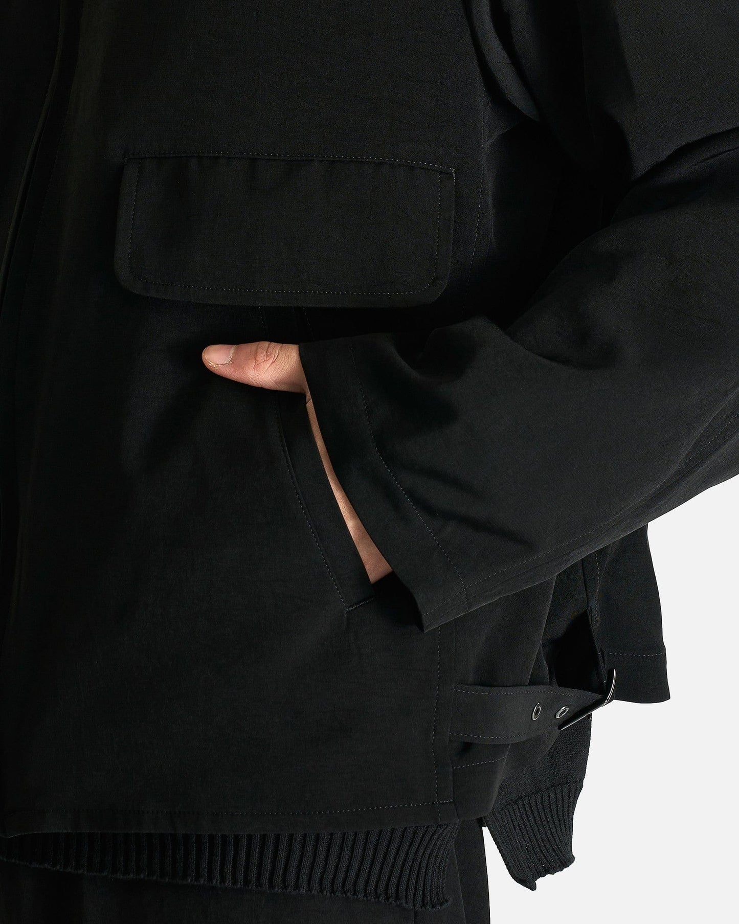 Yohji Yamamoto Pour Homme Men's Shirts Zip Blouse in Black