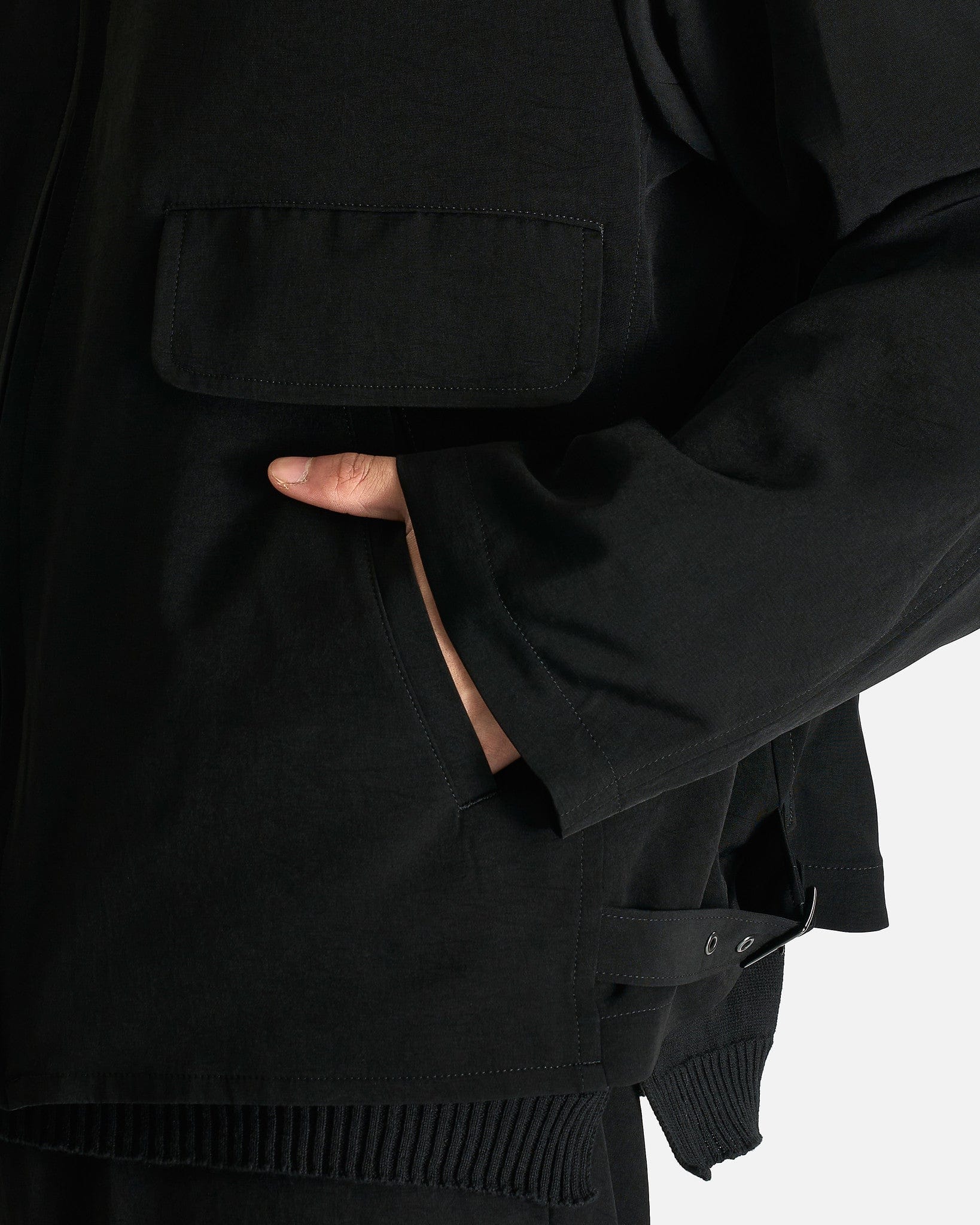 Yohji Yamamoto Pour Homme Men's Shirts Zip Blouse in Black