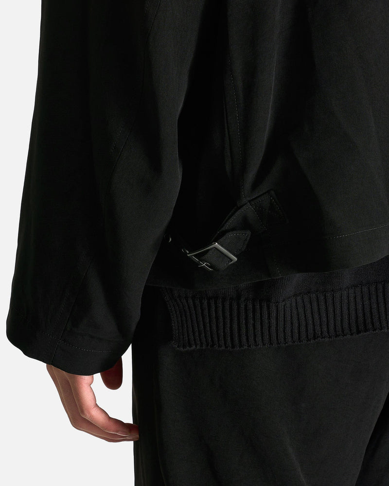 Yohji Yamamoto Pour Homme Men's Shirts Zip Blouse in Black