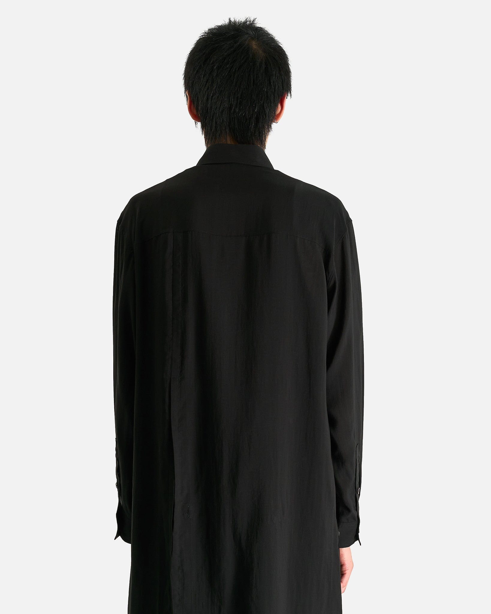Yohji Yamamoto Pour Homme Men's Shirts Zip & Button Detail B in Black
