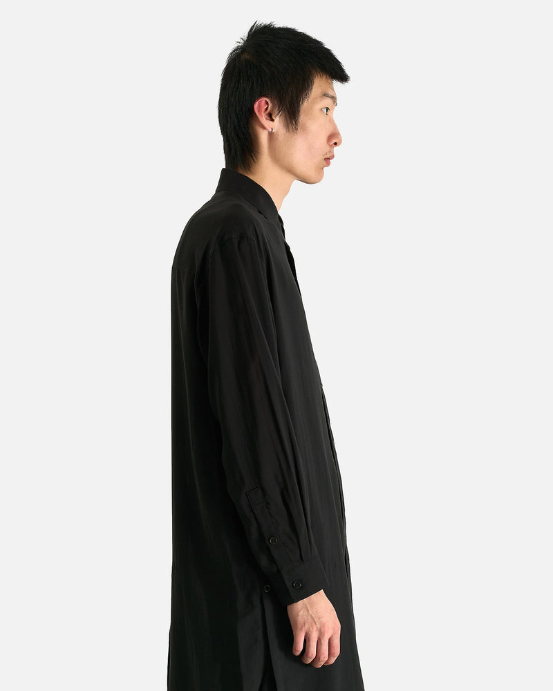 Yohji Yamamoto Pour Homme Men's Shirts Zip & Button Detail B in Black