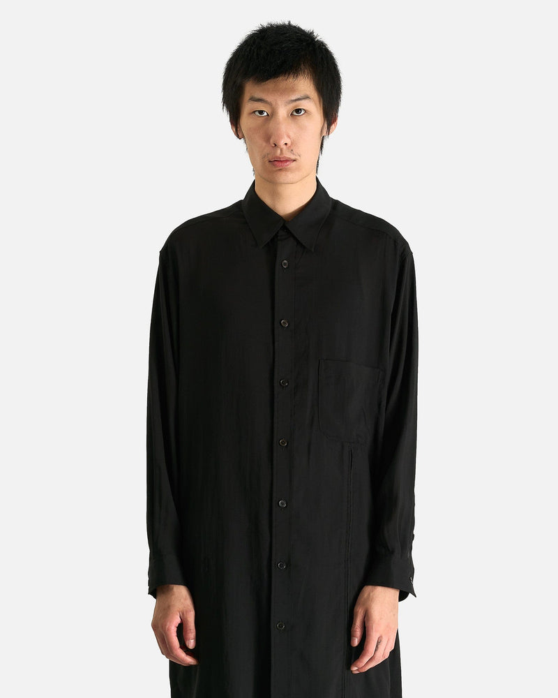 Yohji Yamamoto Pour Homme Men's Shirts Zip & Button Detail B in Black