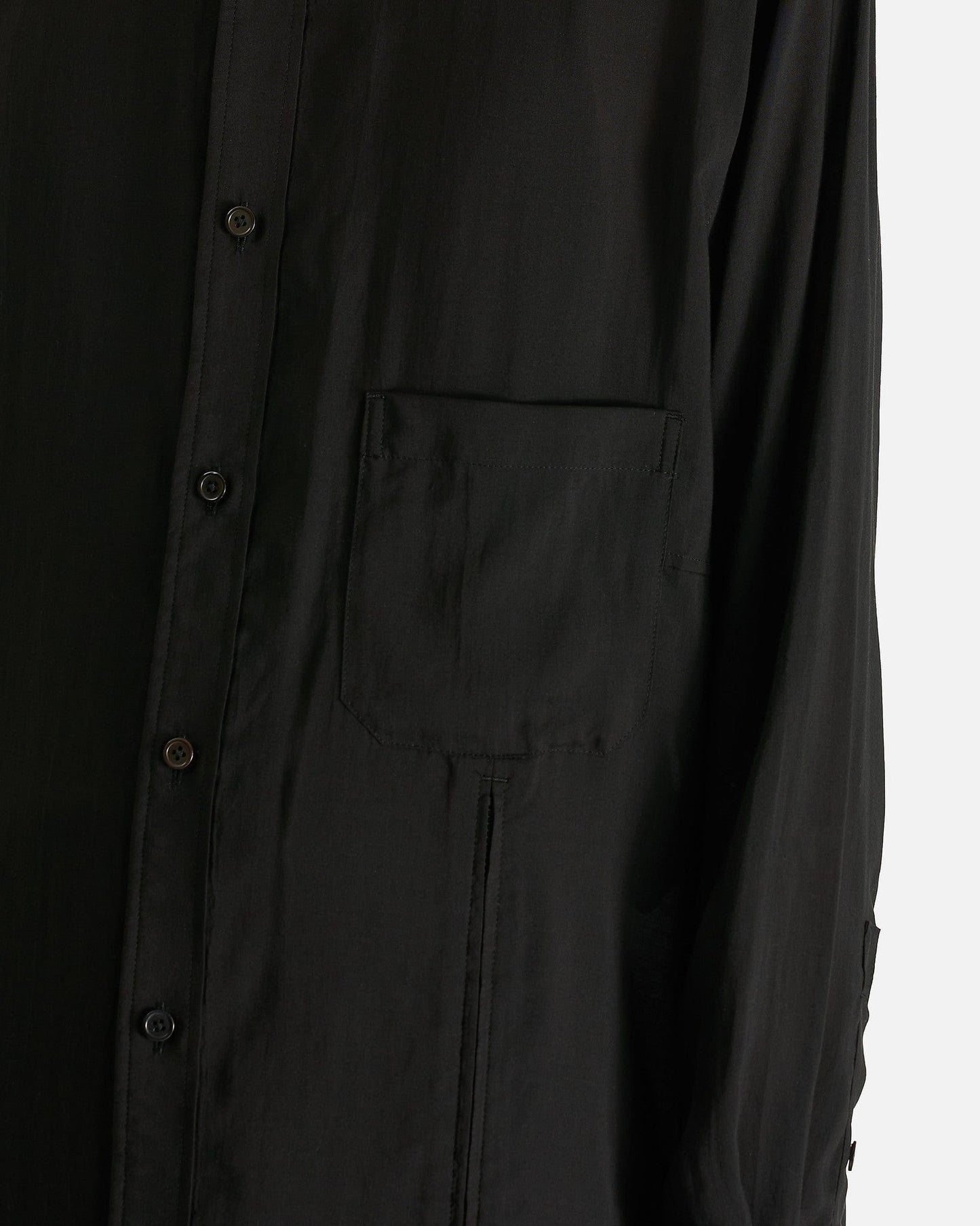 Yohji Yamamoto Pour Homme Men's Shirts Zip & Button Detail B in Black