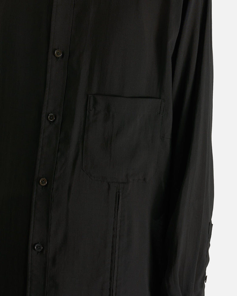 Yohji Yamamoto Pour Homme Men's Shirts Zip & Button Detail B in Black