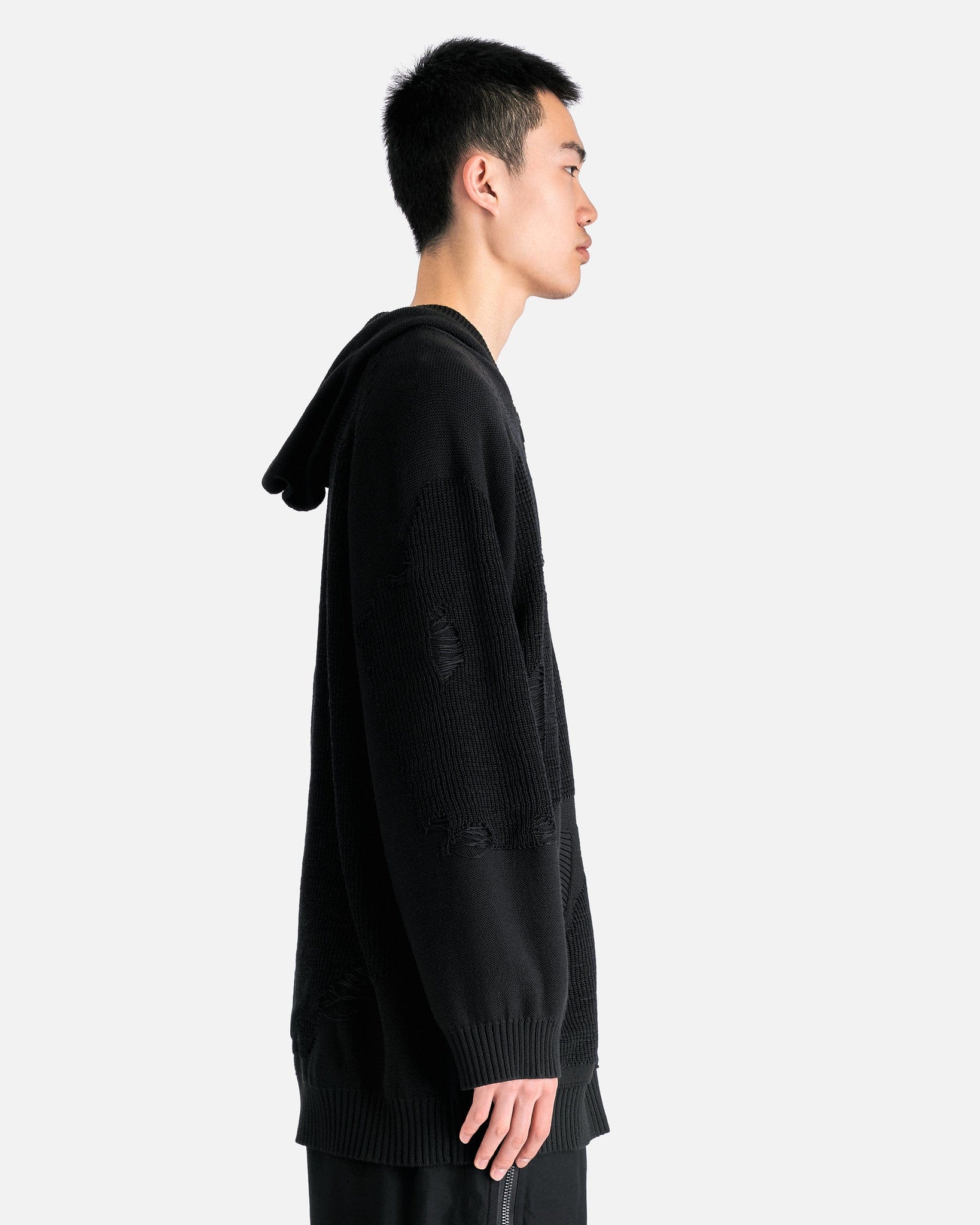 Yohji Yamamoto Pour Homme Men's Sweatshirts Zip Hoodie in Black